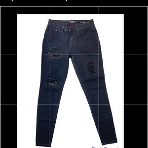 Jennifer Lopez super skinny distressed rhinestone jeans 4